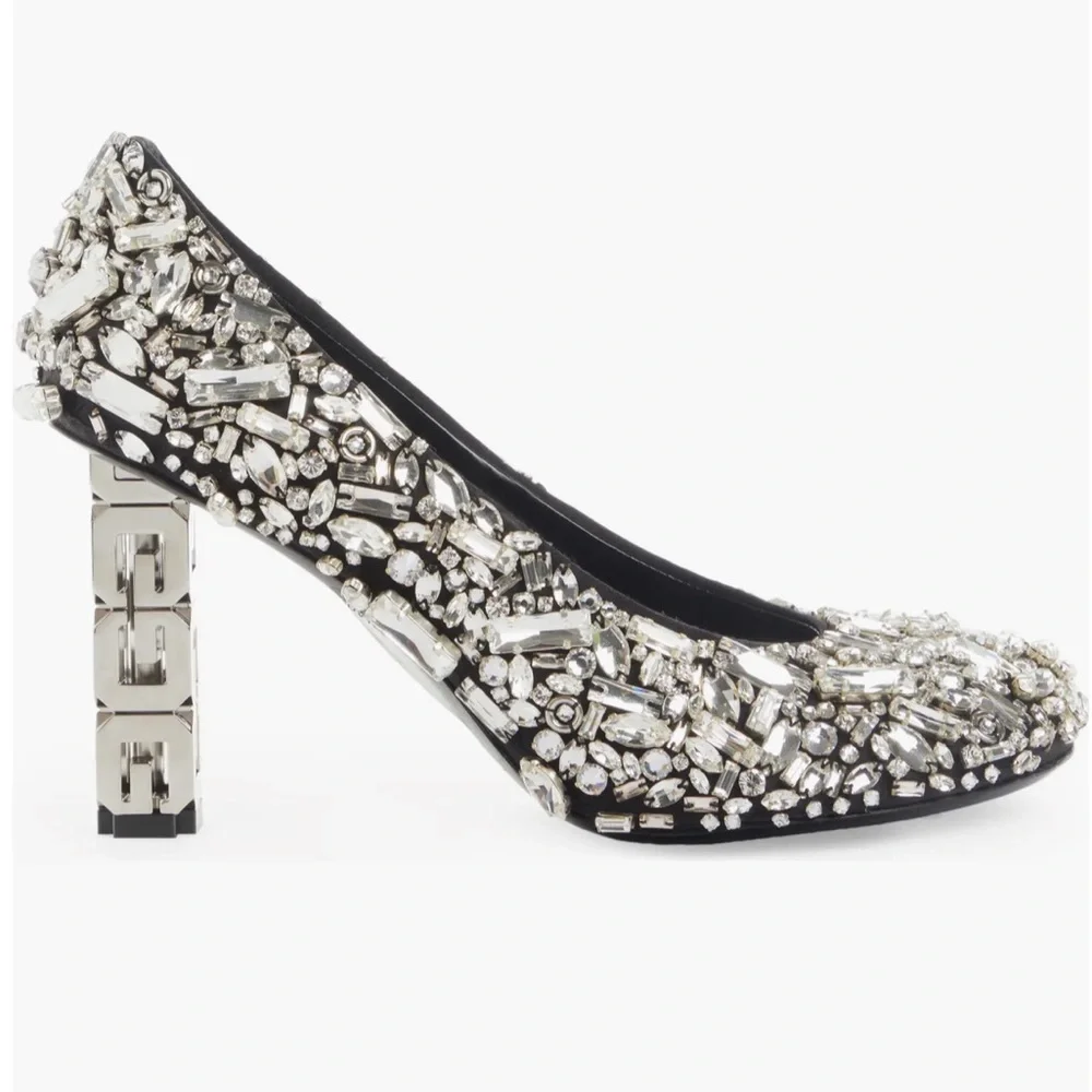 G Cube 85mm Pumps in Satin with Strass - Picture 5 of 5